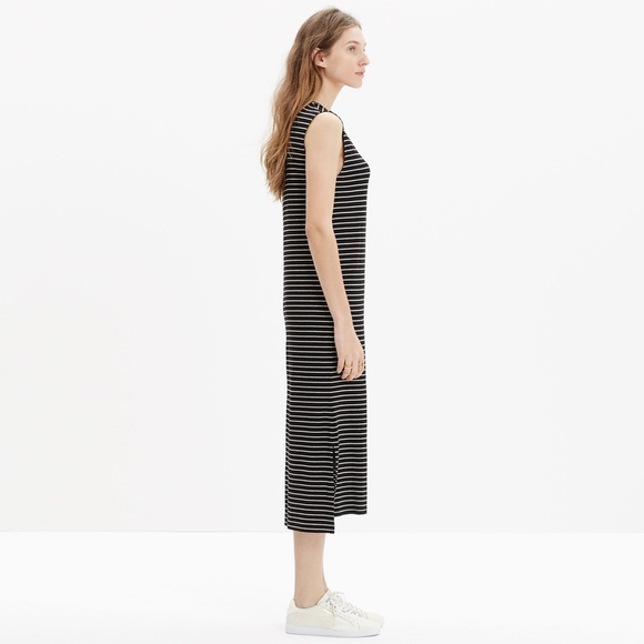 Madewell Striped Muscle Tee Midi Dress - Picture 1 of 4